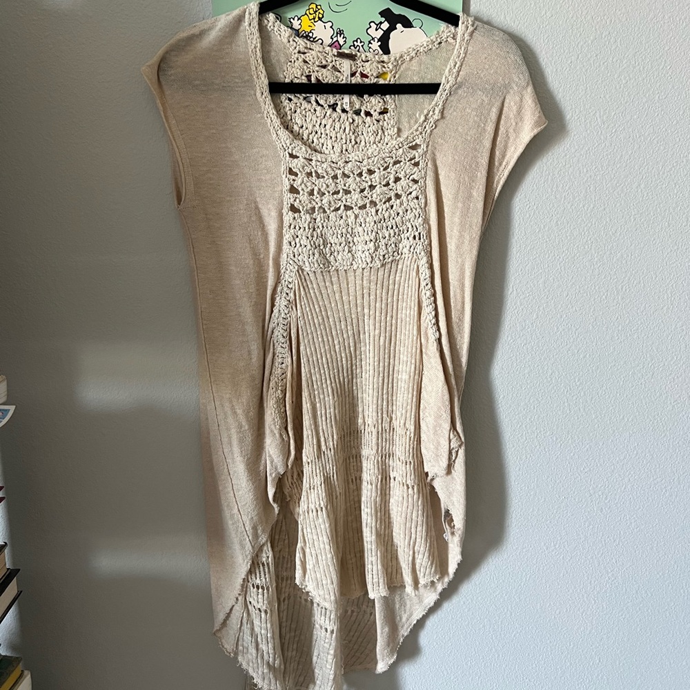 Free people flown cream top great for coverup or beach size